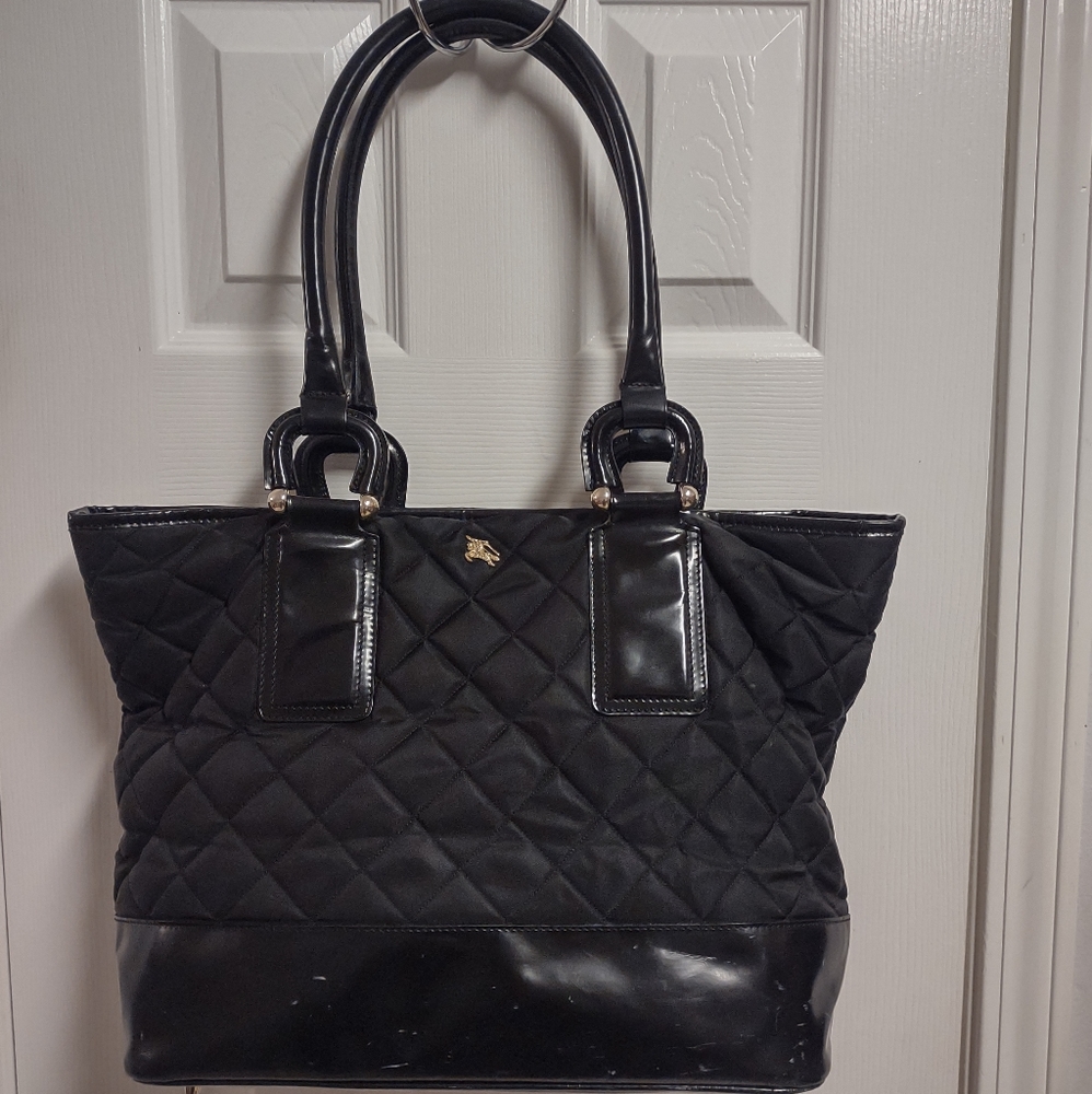 Burberry Tote Black with Gold Hardware large
